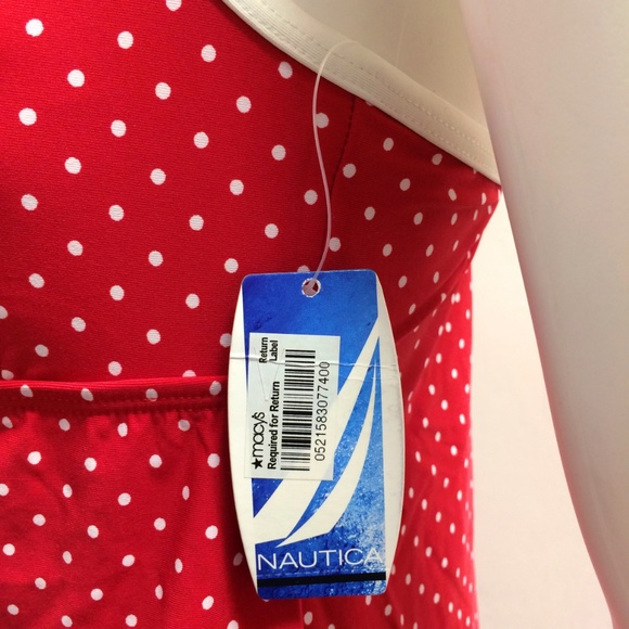 Nautica Red Dress Swimsuit - Picture 4 of 8